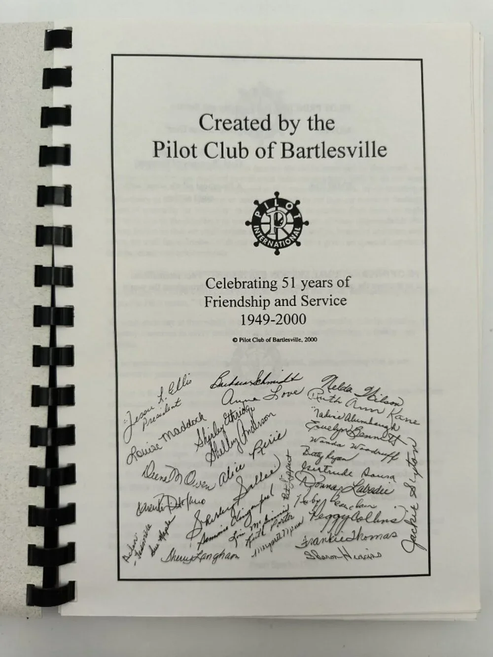 Relighting The Pilot Light Spiral-Bound Cookbook 2000 Pilot Club Bartlesville